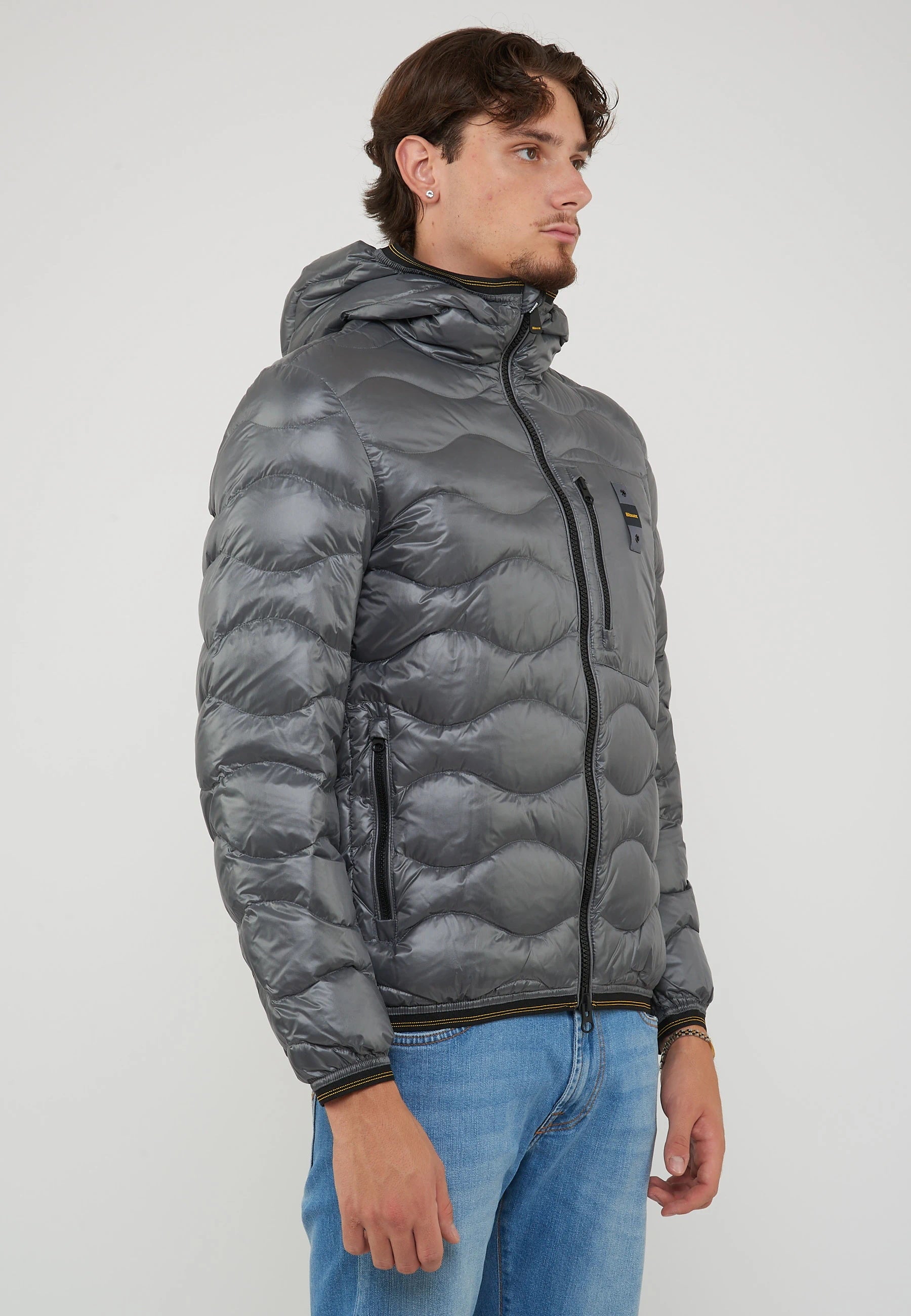 Piumino Leggero Ad Onde Wawe Grigio Roccia 