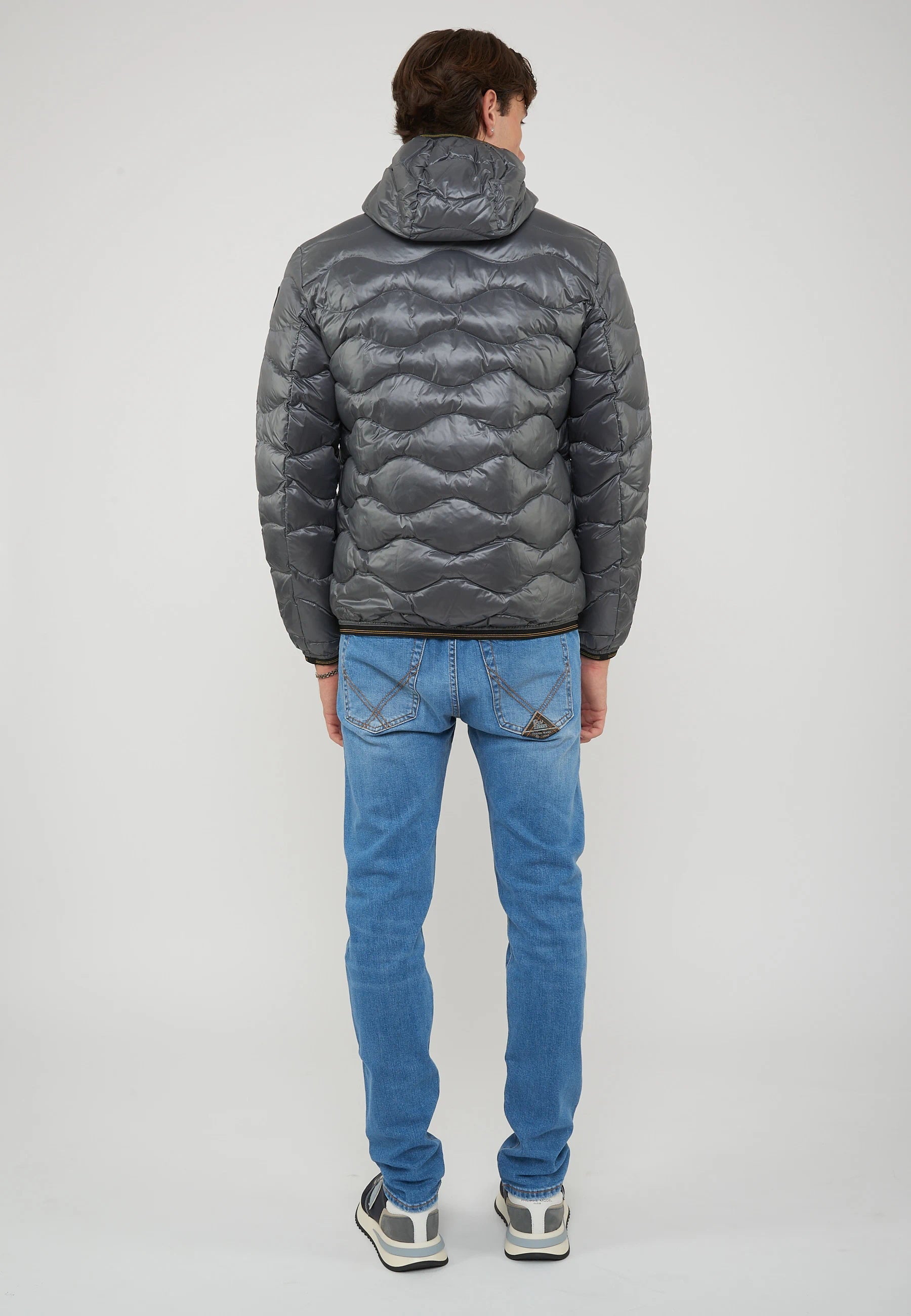 Piumino Leggero Ad Onde Wawe Grigio Roccia 