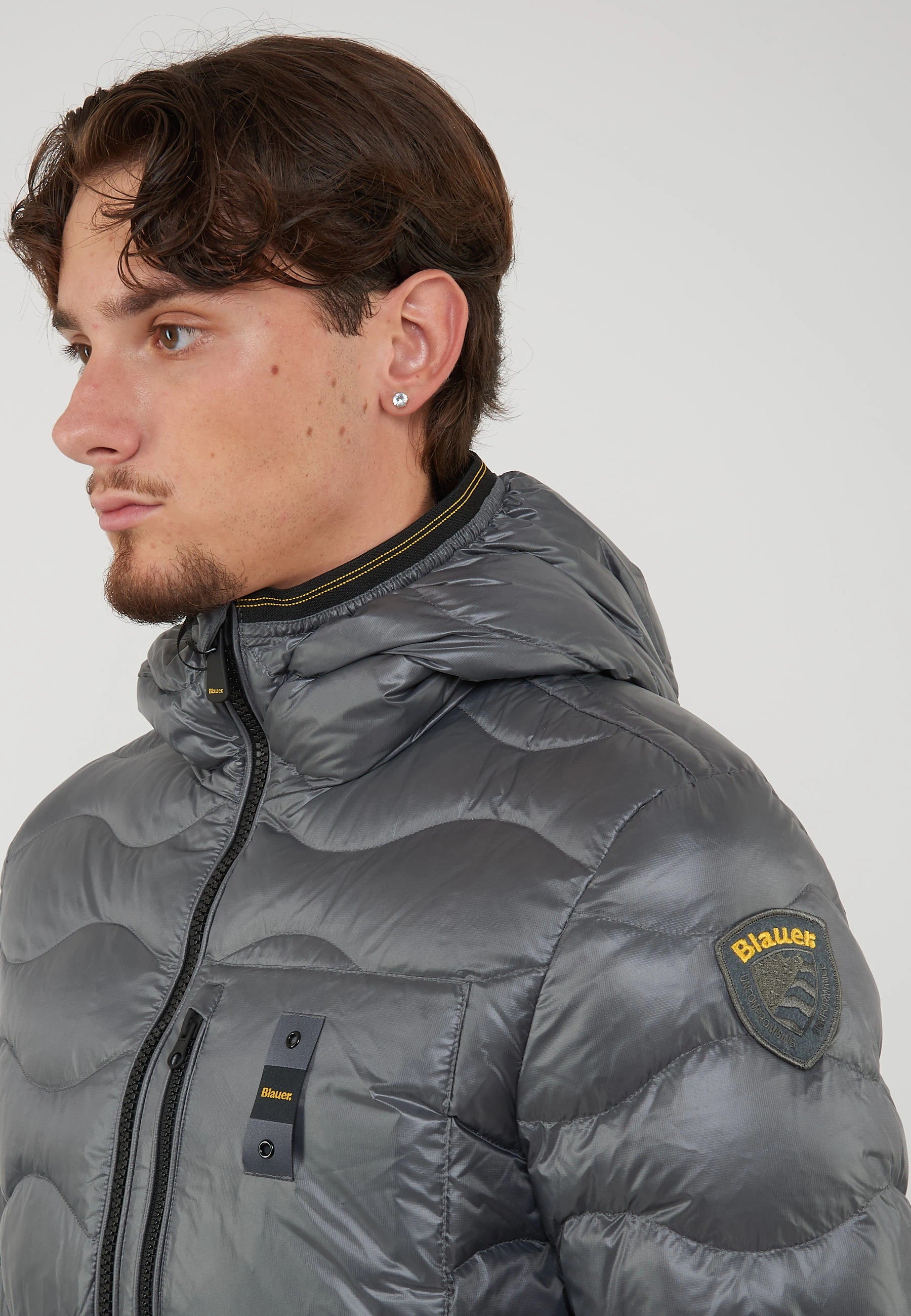 Piumino Leggero Ad Onde Wawe Grigio Roccia 