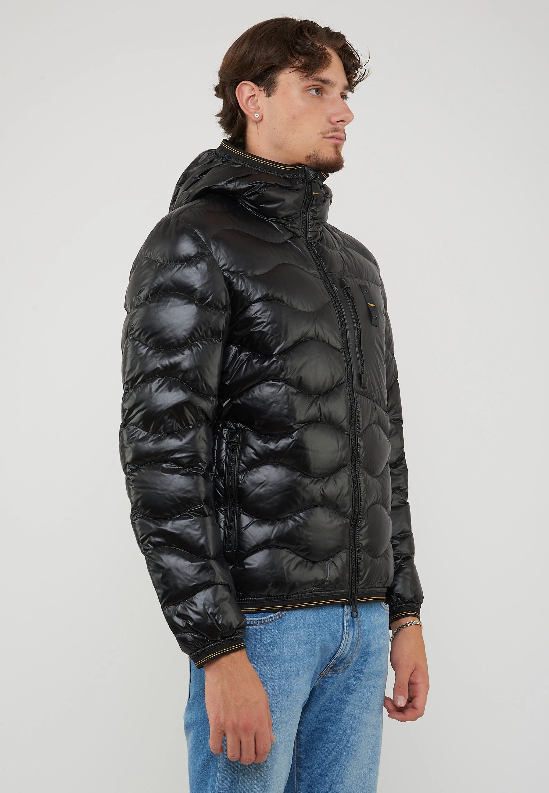 Piumino Leggero Ad Onde Wawe Nero 