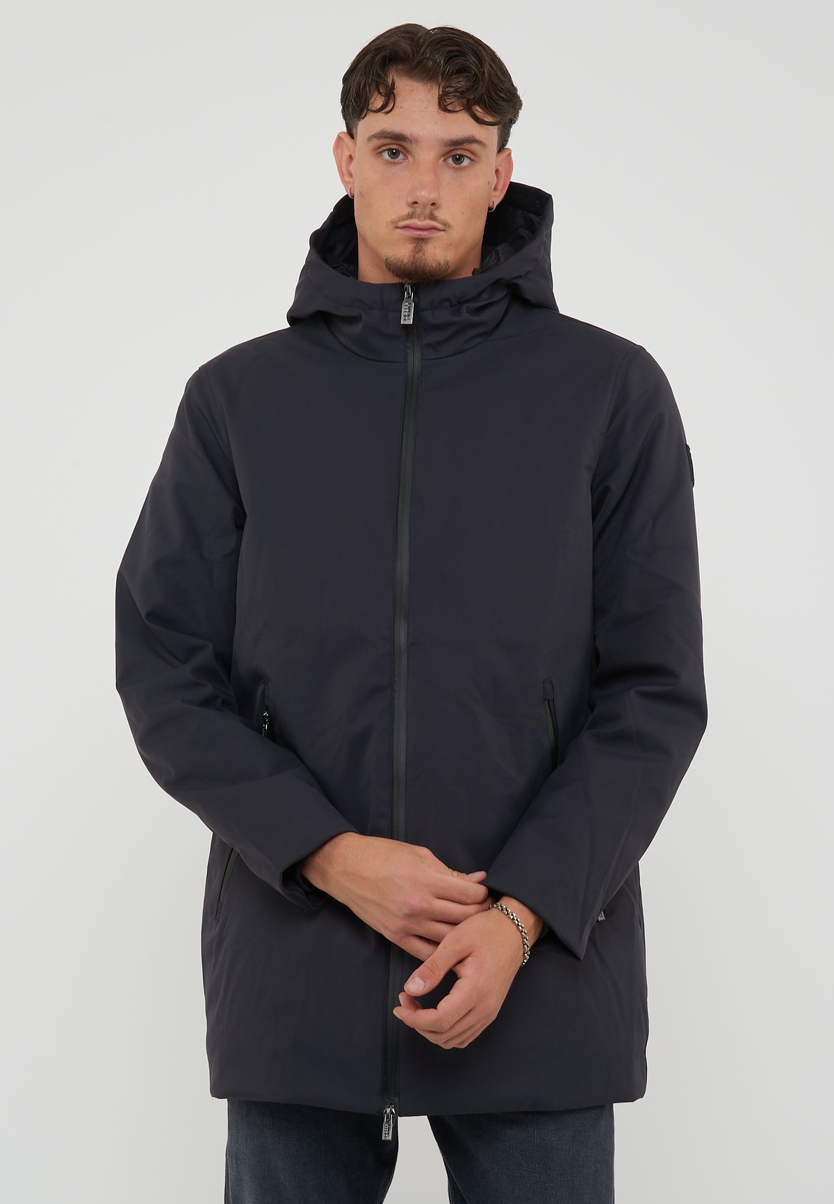 Herdo 3.0  Giacca Lunga Con Cappuccio Da Uomo Jet Black 