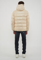 Jambo Giacca Imbottita Con Cappuccio In Vera Piuma Bone White 