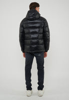Jambo Giacca Imbottita Con Cappuccio In Vera Piuma Jet Black 