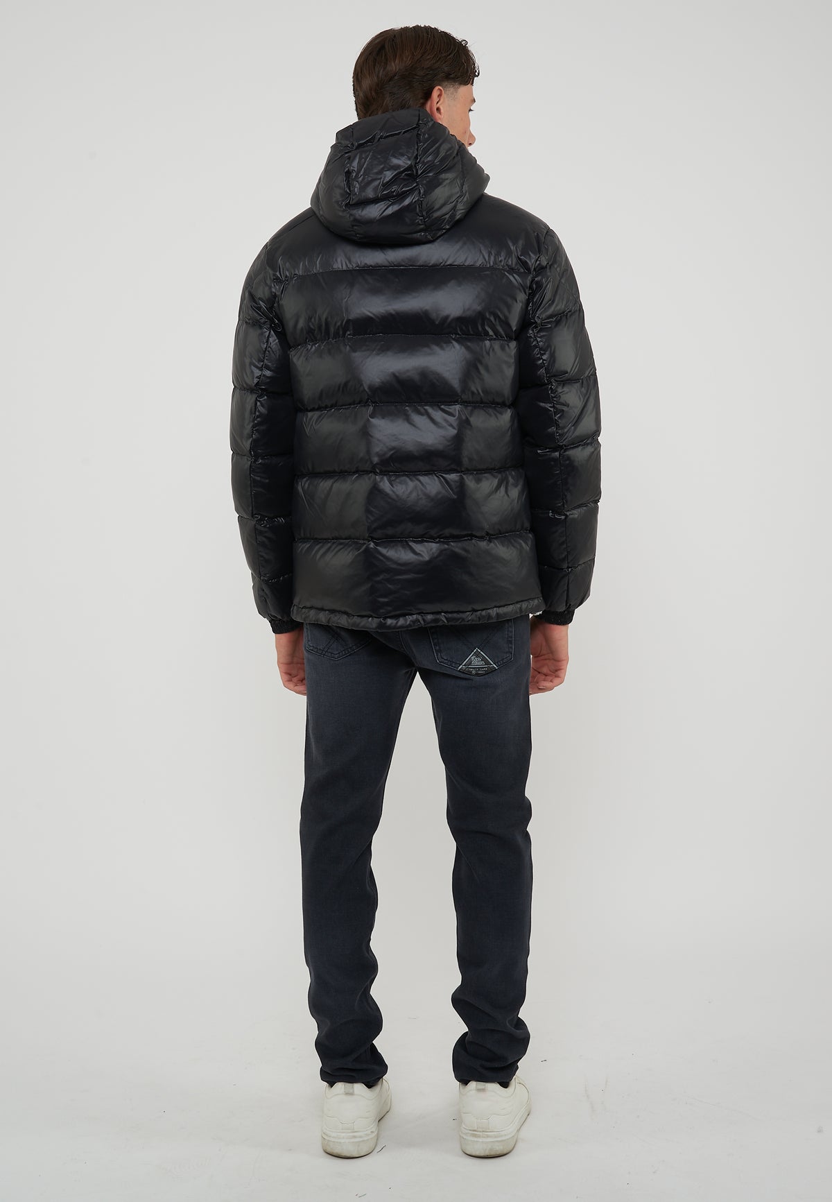 Jambo Giacca Imbottita Con Cappuccio In Vera Piuma Jet Black 