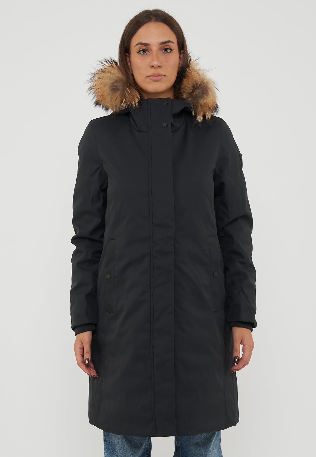 Lolita Real Fur Piumino Softshell Da Donna Jet Black 