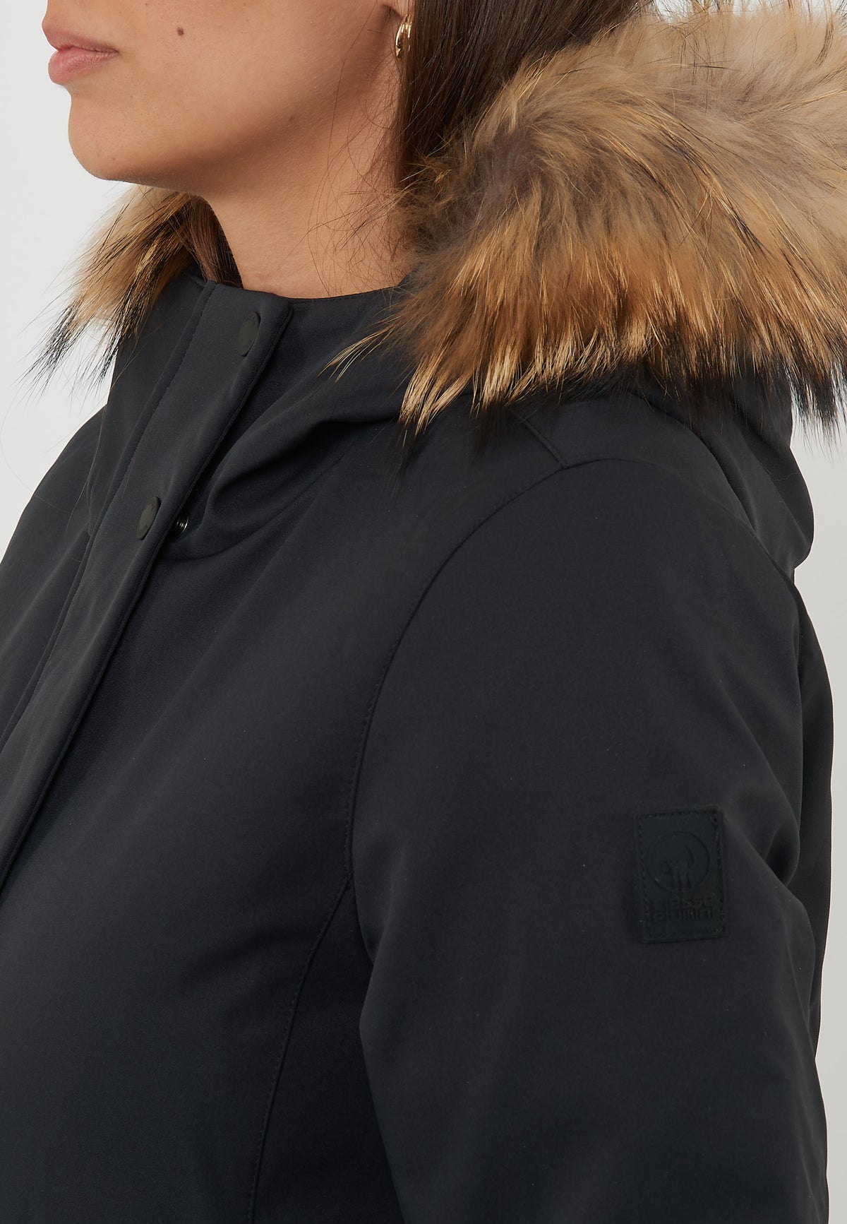 Lolita Real Fur Piumino Softshell Da Donna Jet Black 