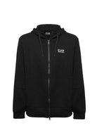 Felpa Con Cappuccio e Zip In Cotone Black 