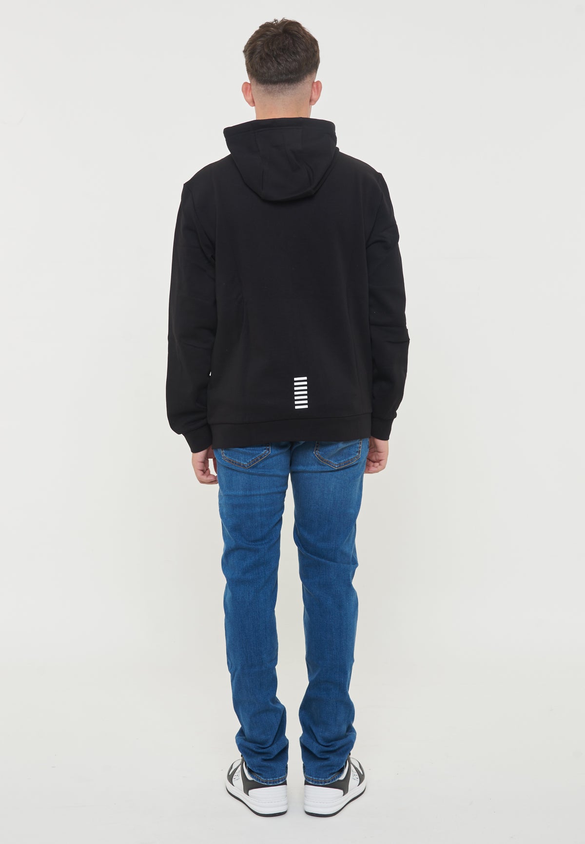 Felpa Con Cappuccio e Zip In Cotone Black 