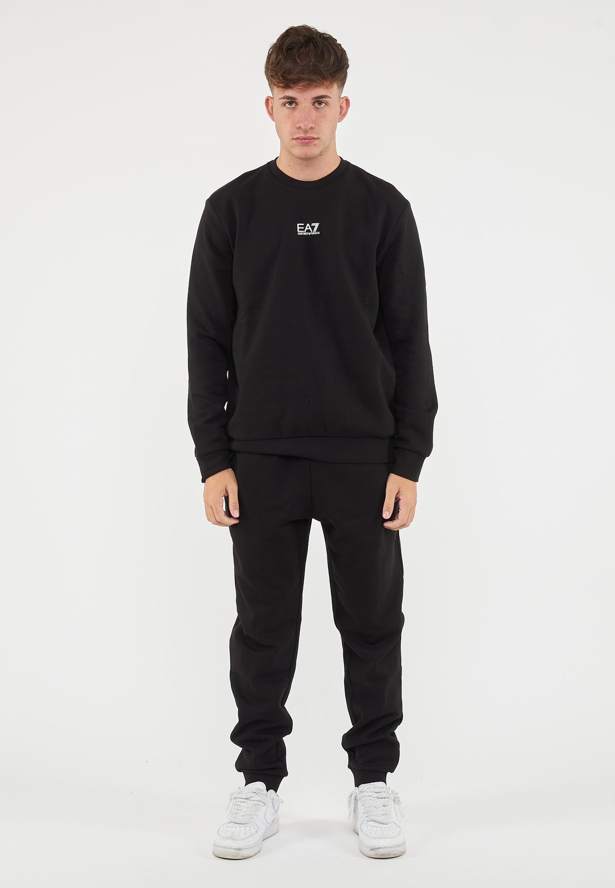 Tuta Girocollo Core Identity In Misto Cotone Black 