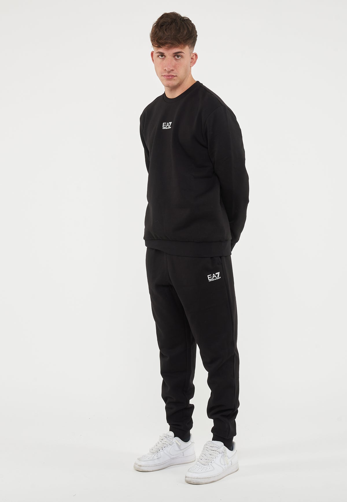 Tuta Girocollo Core Identity In Misto Cotone Black 