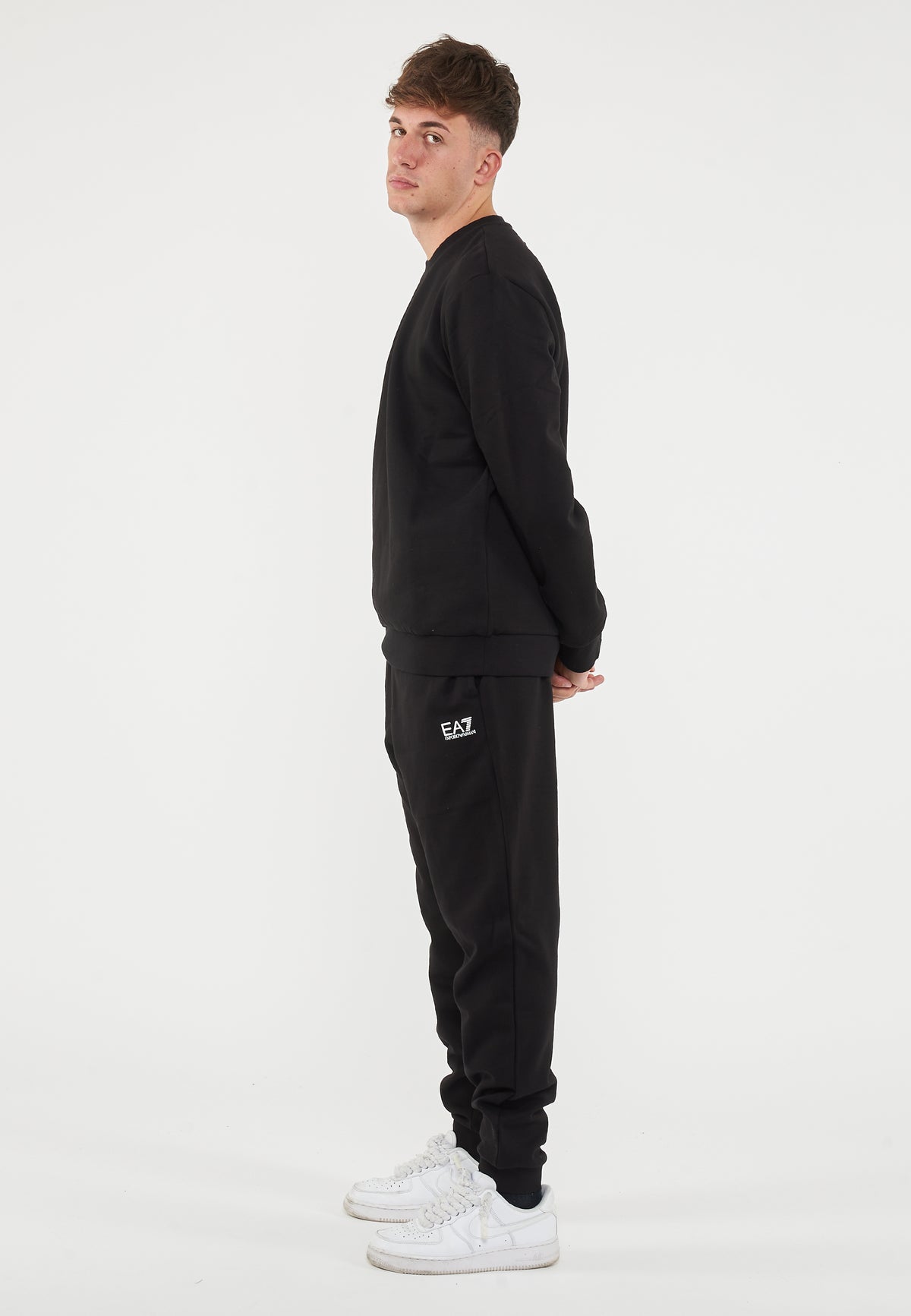 Tuta Girocollo Core Identity In Misto Cotone Black 