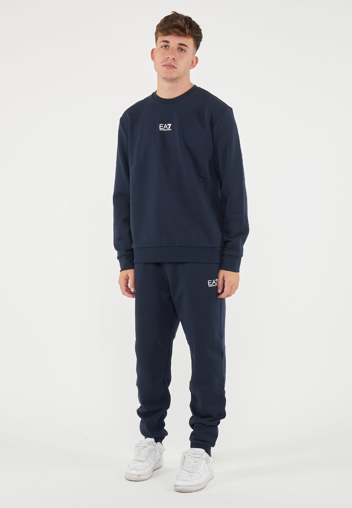 Tuta Girocollo Core Identity In Misto Cotone Blue 