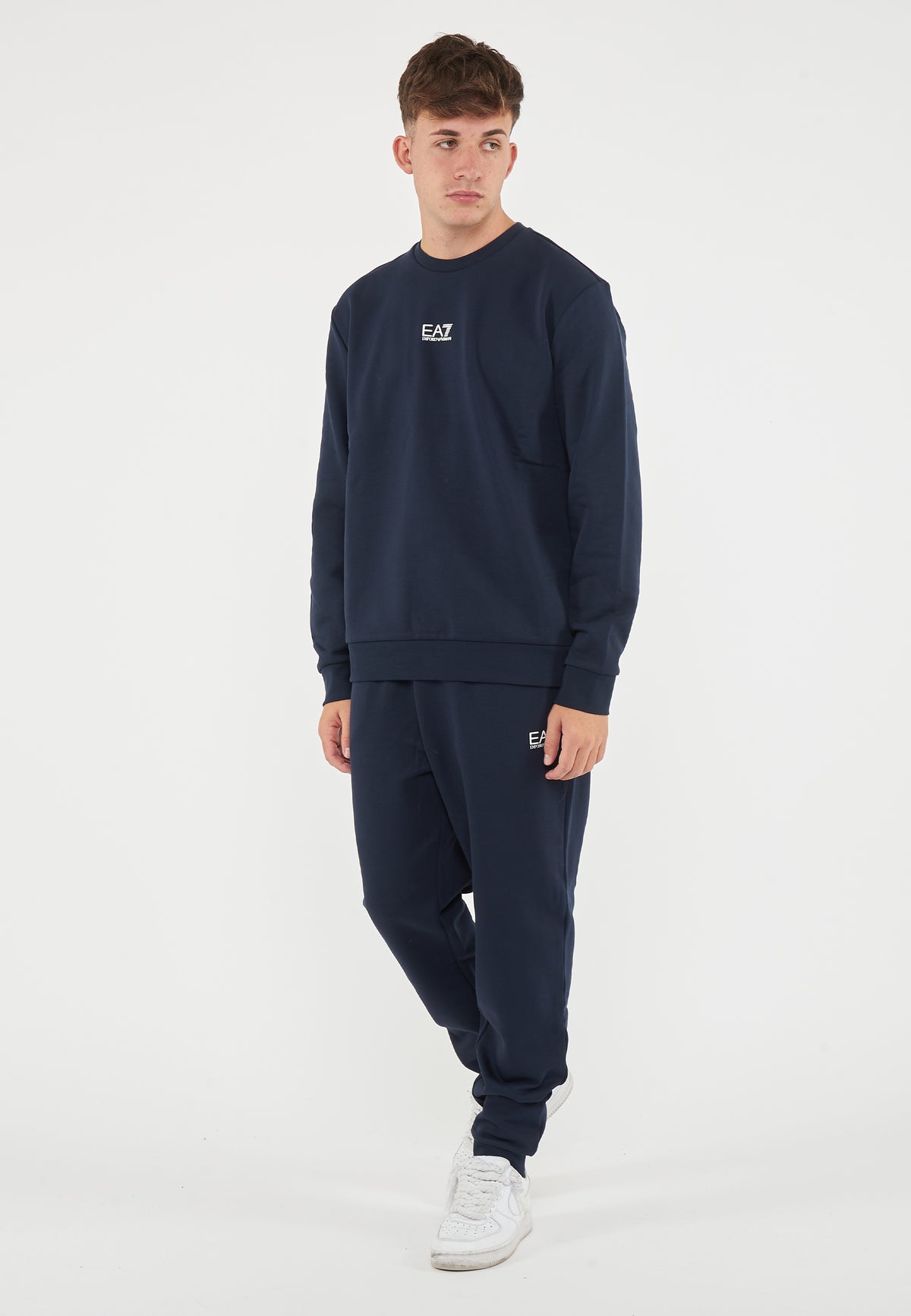 Tuta Girocollo Core Identity In Misto Cotone Blue 