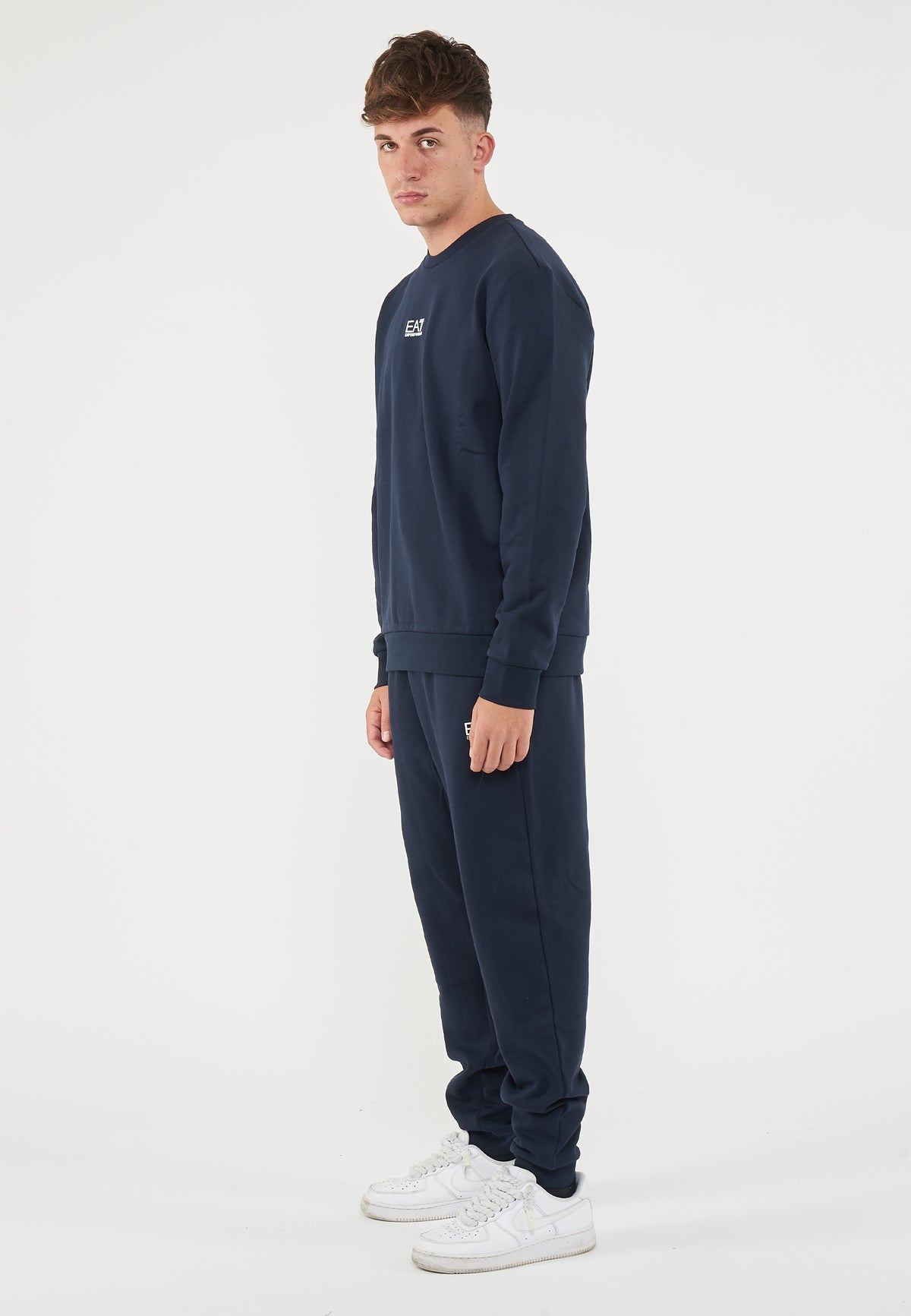 Tuta Girocollo Core Identity In Misto Cotone Blue 