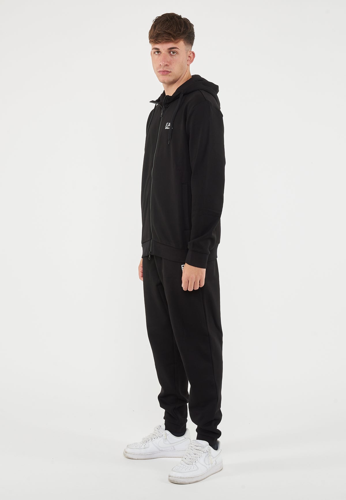 Tuta Con Cappuccio Core Identity In Misto Cotone Black 
