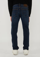 Bard Tapered 5-pocket jeans in dark blue comfort denim, stone wash