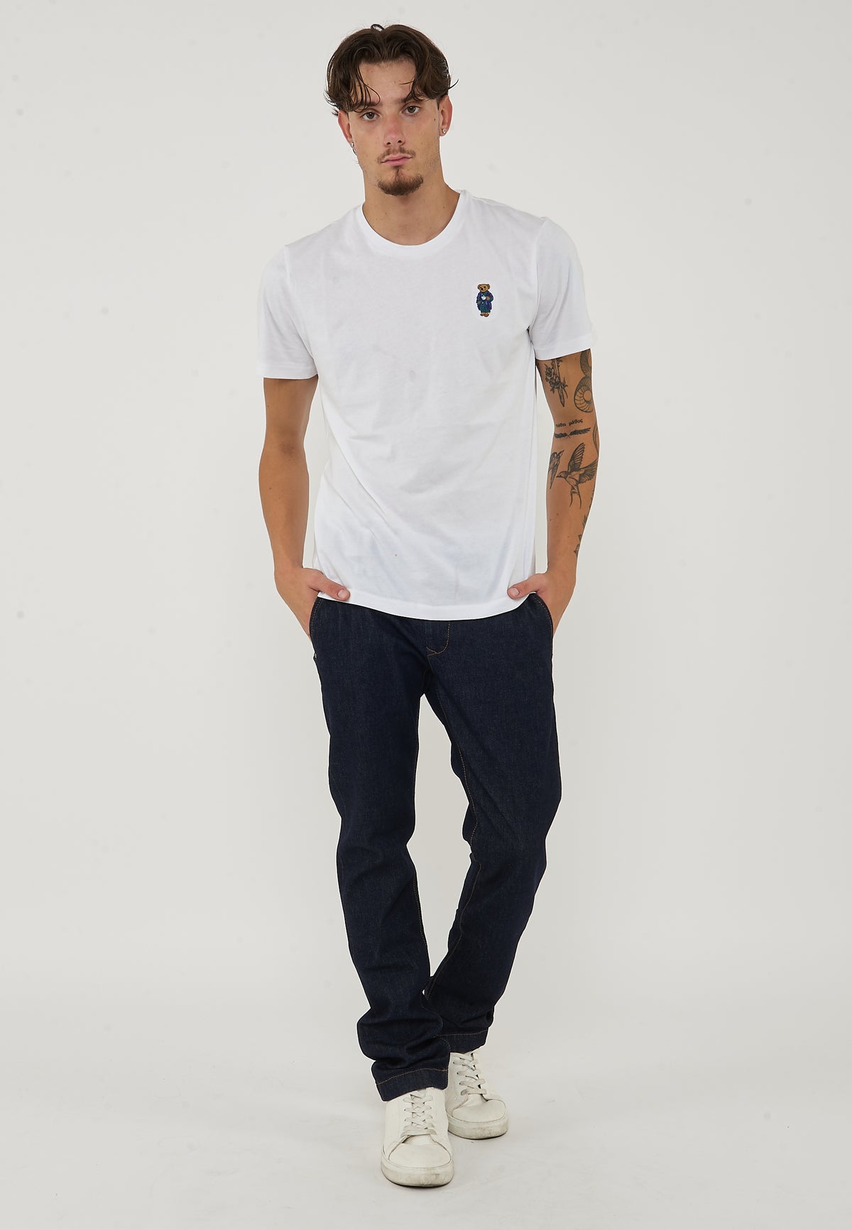 Jeans Chino Bobby Slim In Denim Comfort Blu Scuro Lavaggio Stone 
