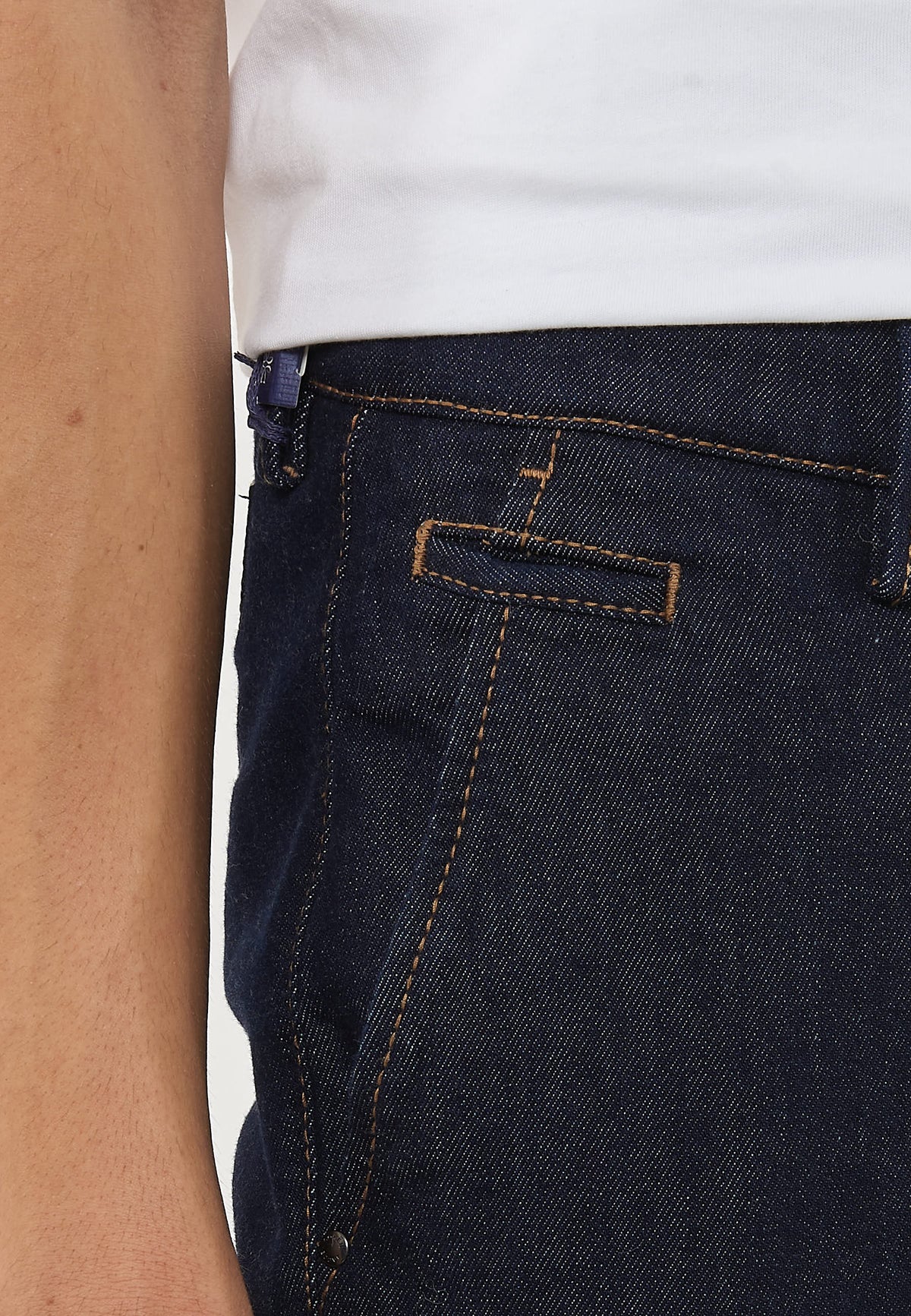 Jeans Chino Bobby Slim In Denim Comfort Blu Scuro Lavaggio Stone 