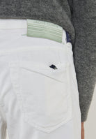 Pantaloni 5 Tasche Nick In Velluto a Coste Stretch Di Cotone Optical White 