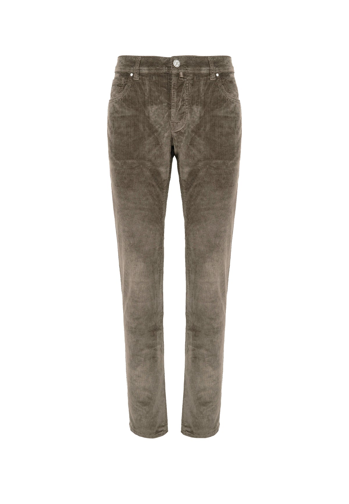 Pantaloni 5 Tasche Nick In Velluto a Coste Stretch Di Cotone Elephant Grey 
