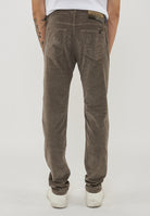 Pantaloni 5 Tasche Nick In Velluto a Coste Stretch Di Cotone Elephant Grey 
