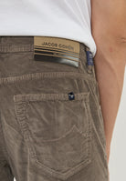 Pantaloni 5 Tasche Nick In Velluto a Coste Stretch Di Cotone Elephant Grey 