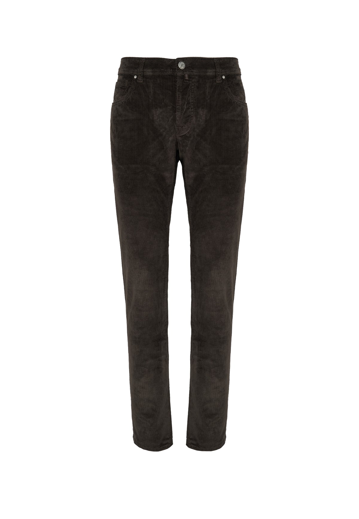 Pantaloni 5 Tasche Nick In Velluto a Coste Stretch Di Cotone Brown 