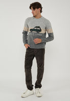 Pantaloni 5 Tasche Nick In Velluto a Coste Stretch Di Cotone Brown 