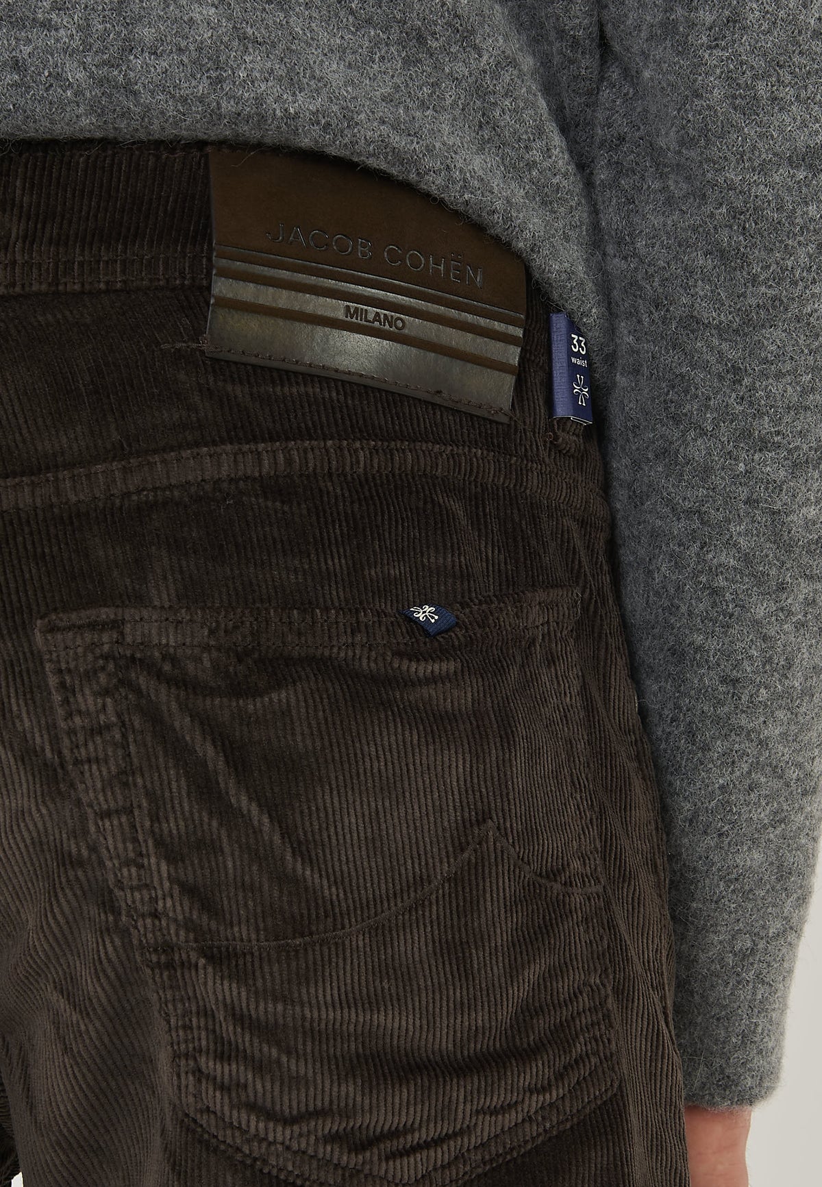 Pantaloni 5 Tasche Nick In Velluto a Coste Stretch Di Cotone Brown 