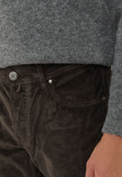 Pantaloni 5 Tasche Nick In Velluto a Coste Stretch Di Cotone Brown 