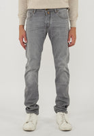 Jeans 5 tasche Nick Regular-Straight In Denim Stretch Nero Chiaro Lavaggio Vintage 