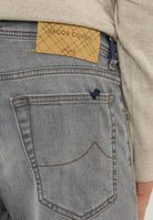 Jeans 5 tasche Nick Regular-Straight In Denim Stretch Nero Chiaro Lavaggio Vintage 