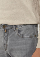 Jeans 5 tasche Nick Regular-Straight In Denim Stretch Nero Chiaro Lavaggio Vintage 