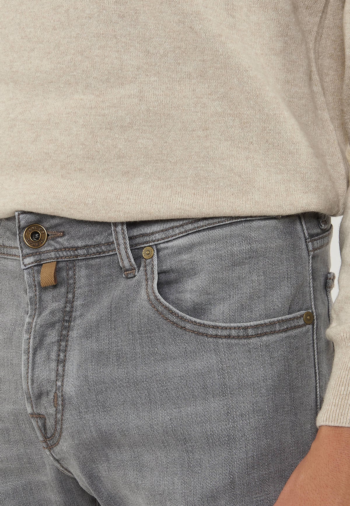 Jeans 5 tasche Nick Regular-Straight In Denim Stretch Nero Chiaro Lavaggio Vintage 