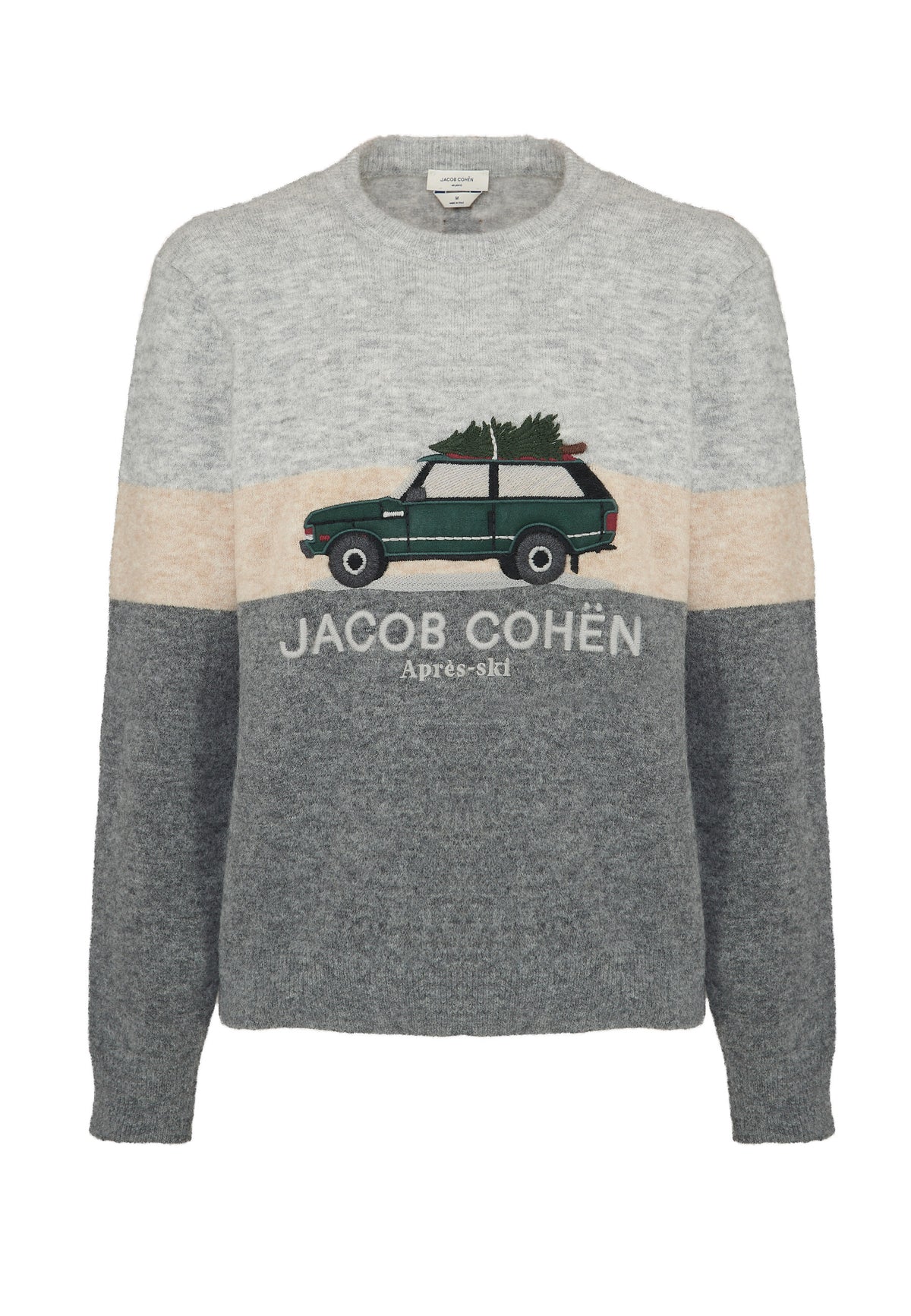 Maglia In Misto Lana e Alpaca Color Grey e Light Grey 