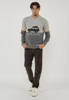 Maglia In Misto Lana e Alpaca Color Grey e Light Grey 