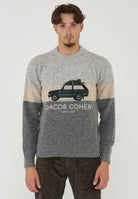 Maglia In Misto Lana e Alpaca Color Grey e Light Grey 