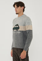 Maglia In Misto Lana e Alpaca Color Grey e Light Grey 
