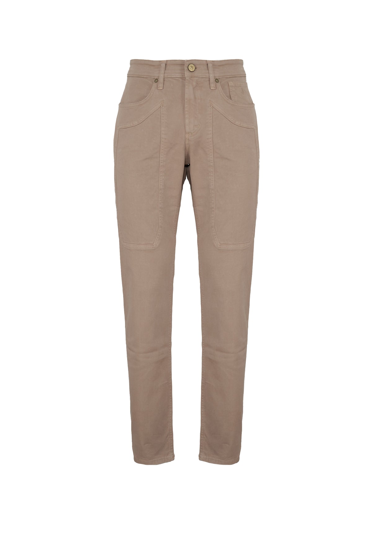 Pantalone John Toppa Cotone Slim Fit Beige Sabbia 