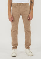 Pantalone John Toppa Cotone Slim Fit Beige Sabbia 