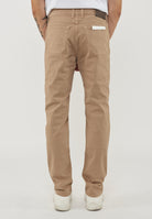 Pantalone John Toppa Cotone Slim Fit Beige Sabbia 