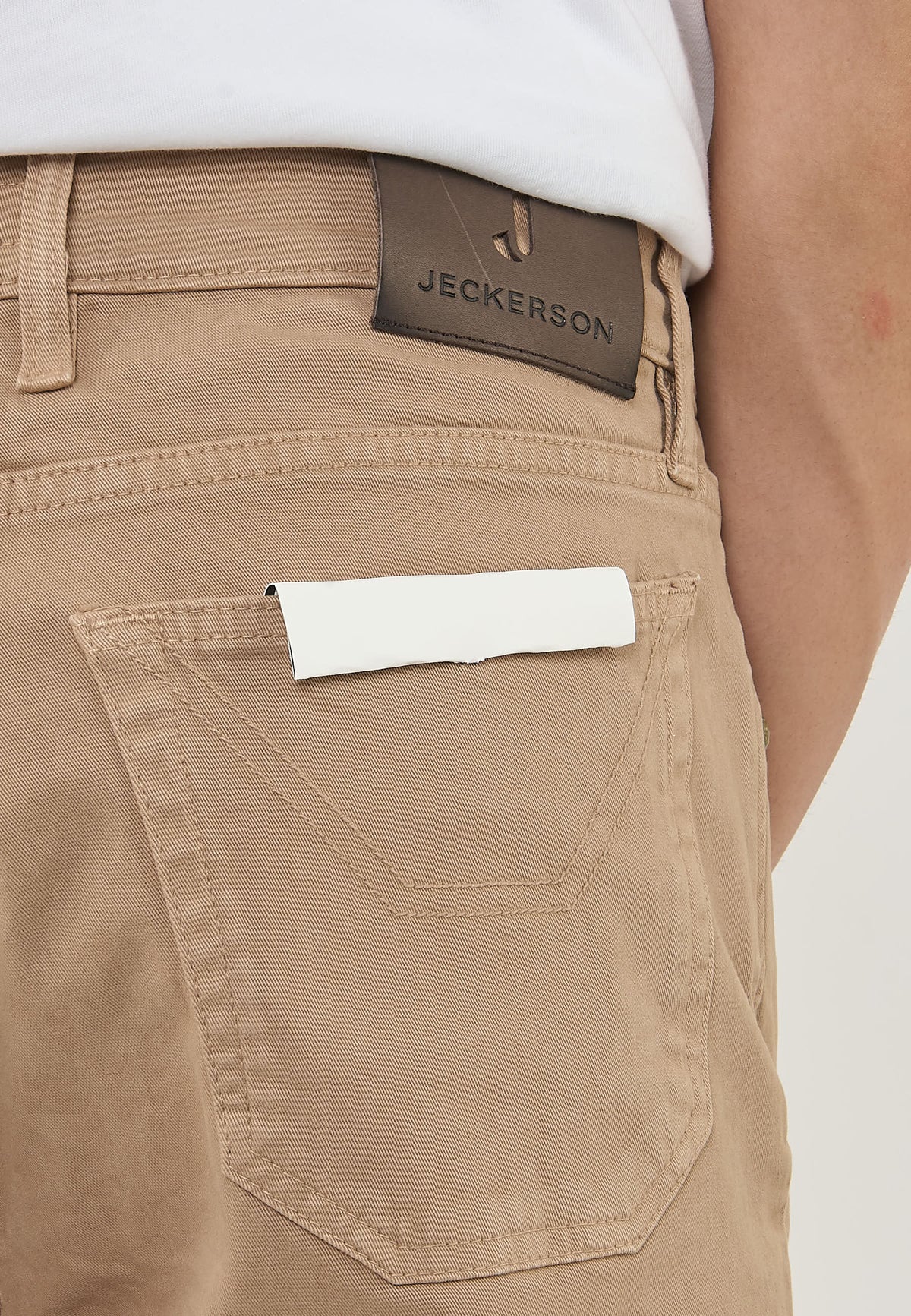 Pantalone John Toppa Cotone Slim Fit Beige Sabbia 
