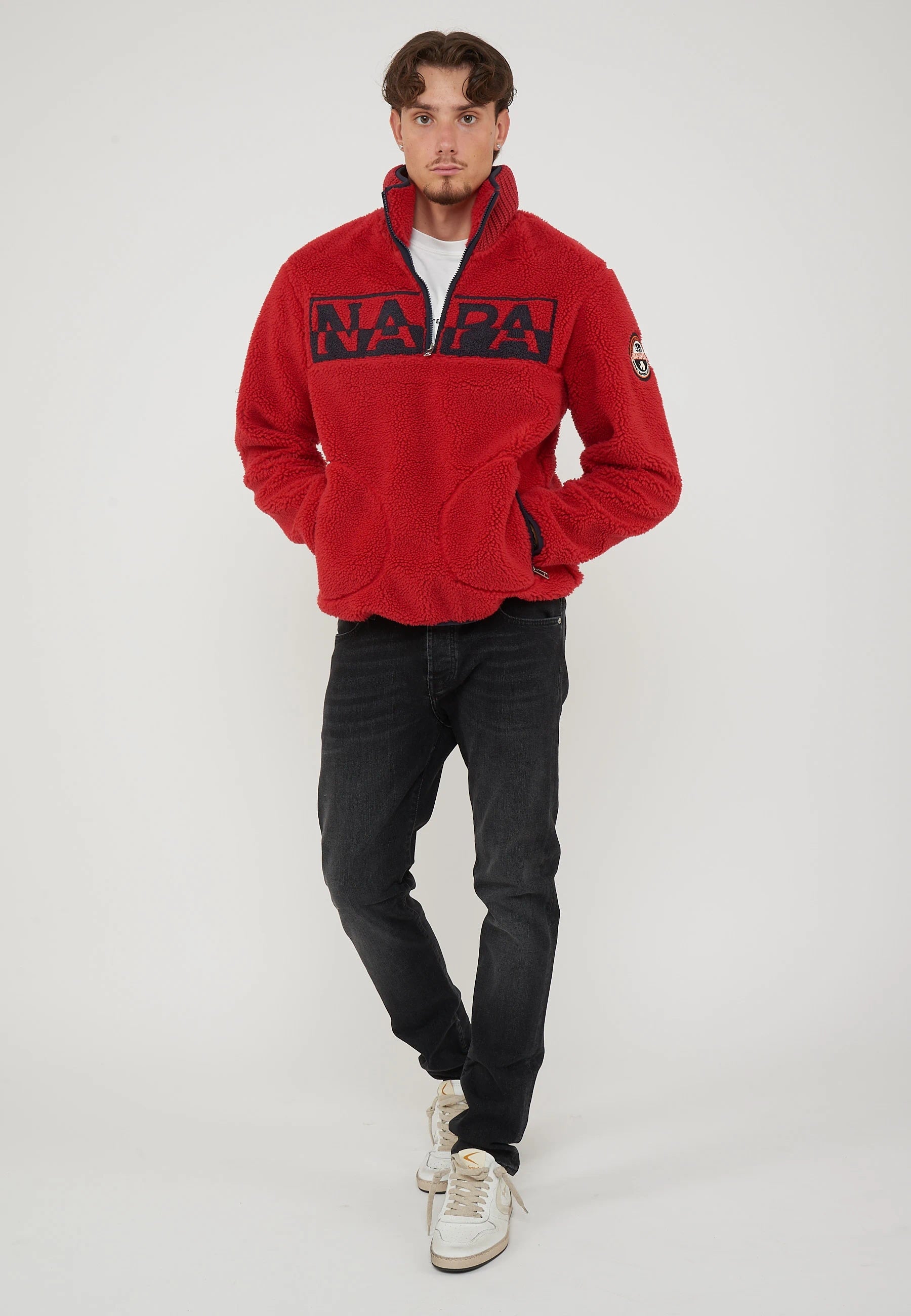Felpa In Pile Con Mezza Zip T-Archive Fleece Haute Red 