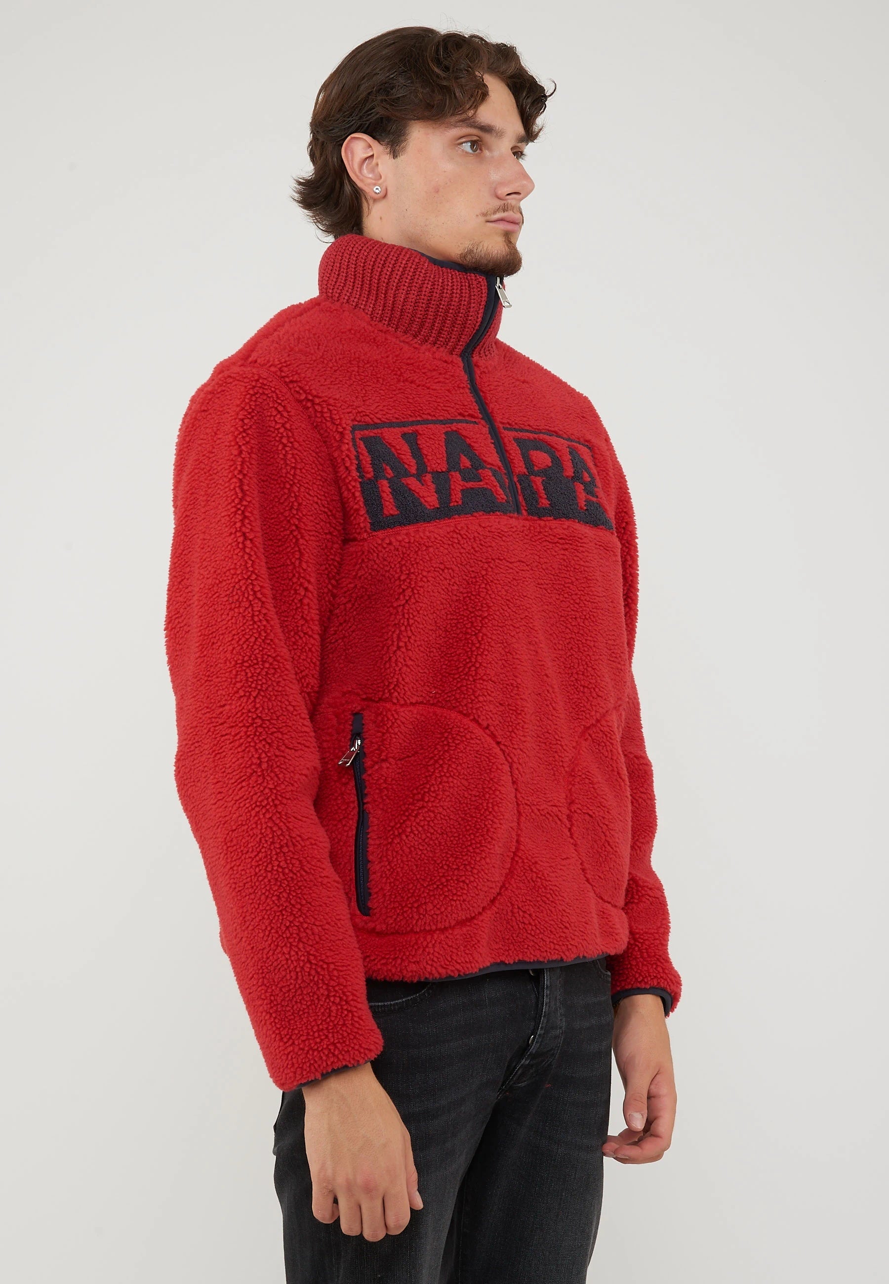 Felpa In Pile Con Mezza Zip T-Archive Fleece Haute Red 