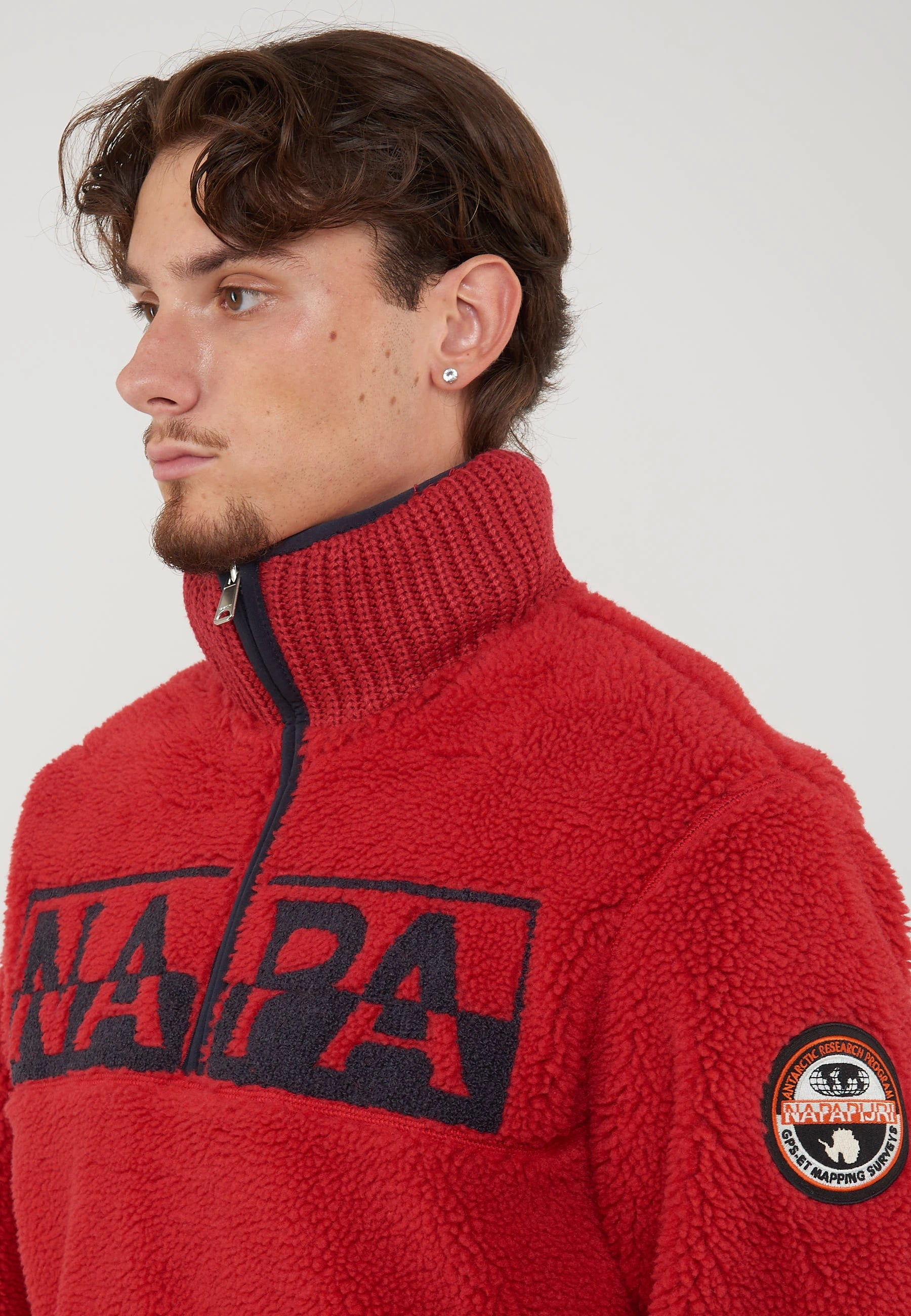 Felpa In Pile Con Mezza Zip T-Archive Fleece Haute Red 