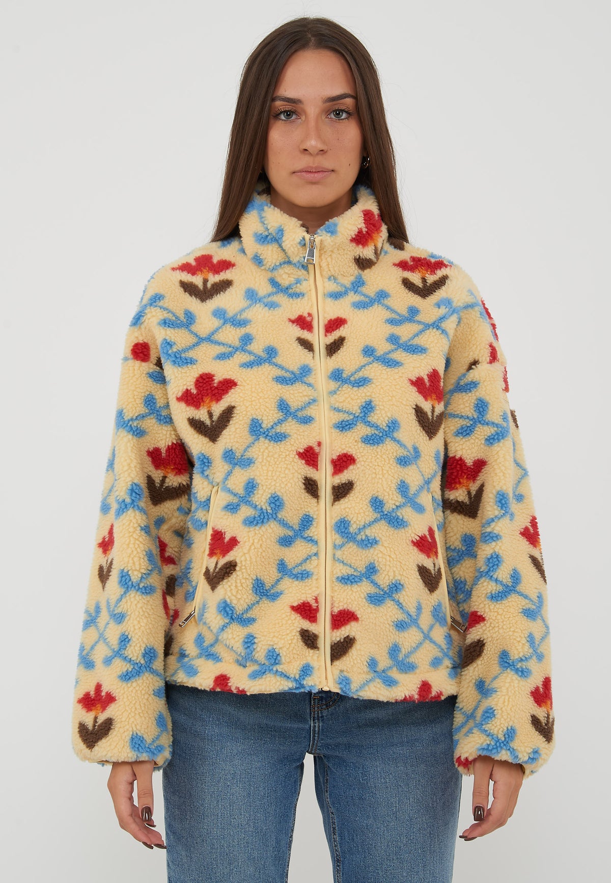 Felpa In File Con Zip Shima Aop Flower 