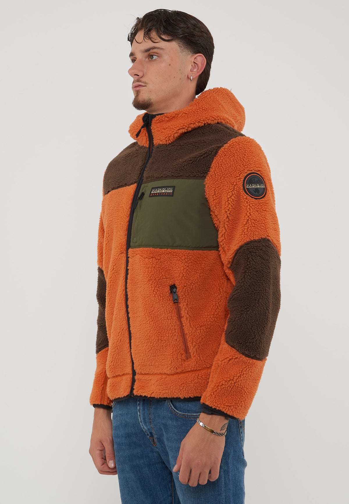 Felpa in Pile con Cappuccio e Zip Yupik Multicolore 