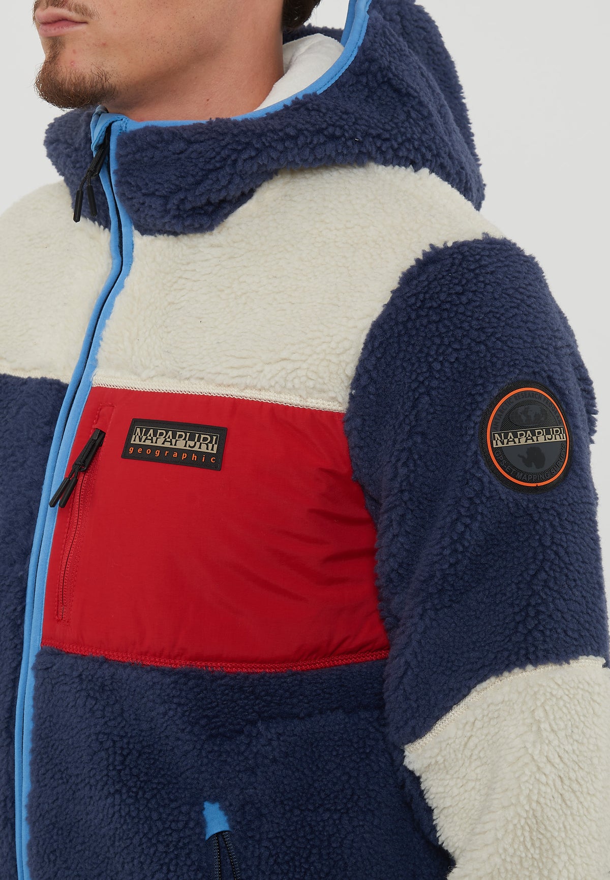 Felpa in Pile con Cappuccio e Zip Yupik Multicolore 