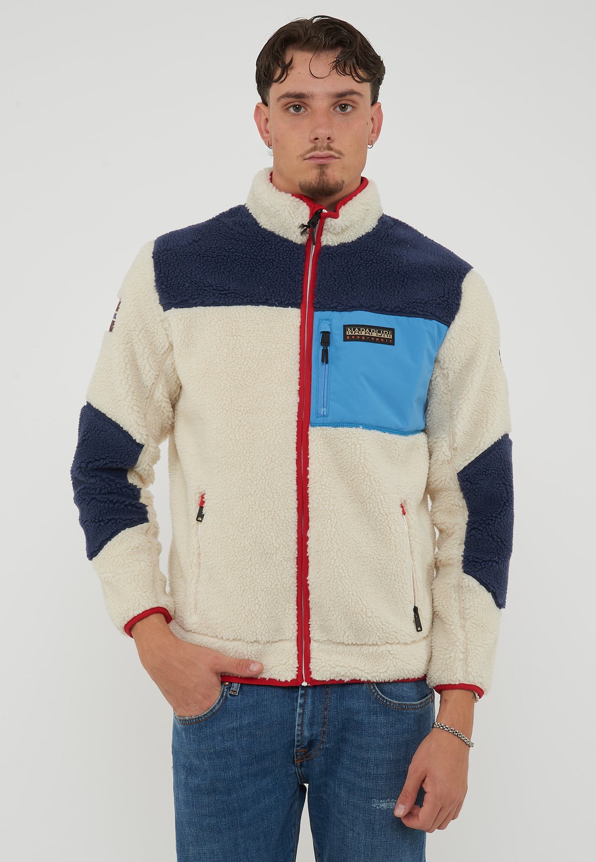 Felpa in Pile con Zip Yupik Multicolore 
