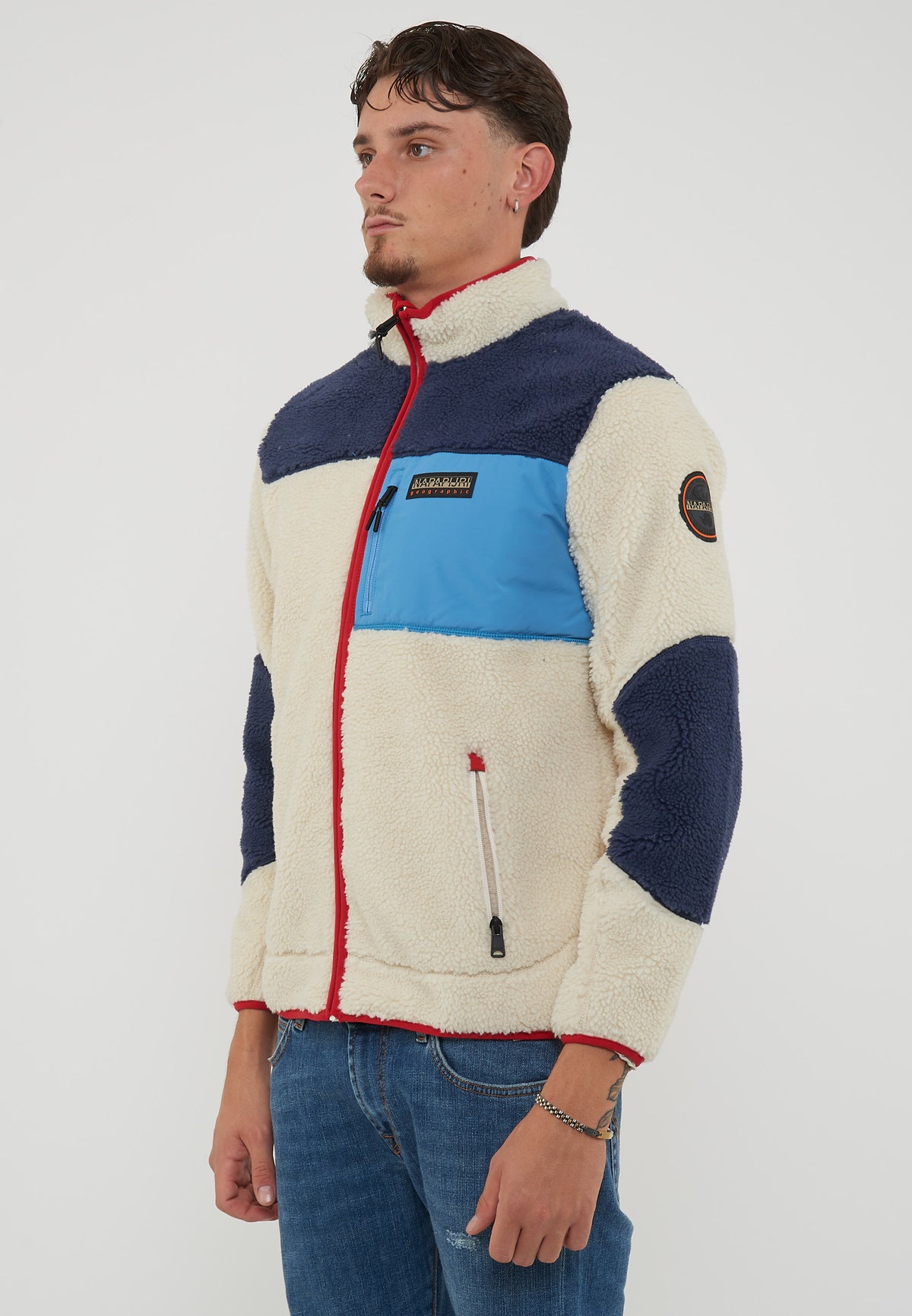 Felpa in Pile con Zip Yupik Multicolore 